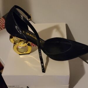 Elegant Black and Gold Women's Heels